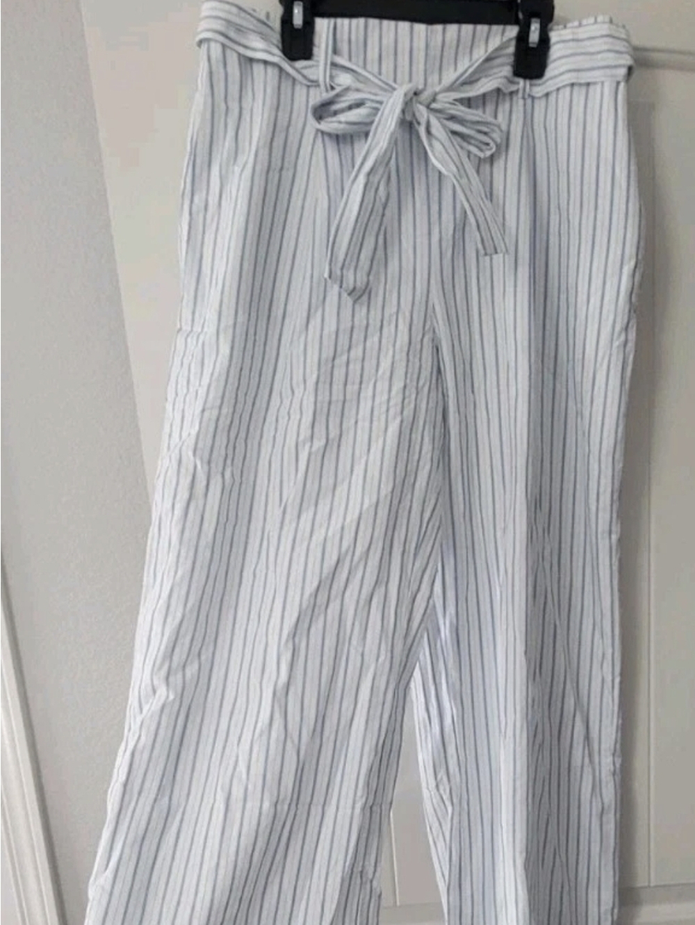 Abercrombie And Fitch Blue And White Striped Poplin Wide Leg Pant Sz 29 - Picture 2 of 6